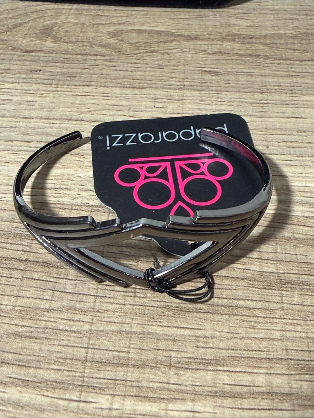 paparazzi Black Geometric Open Diamond Bracelet